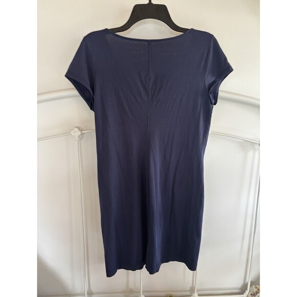 Lilly Pulitzer M Brewster Embroidered Dress Pima Cotton Short Sleeve Navy  Blue - Picture 3 of 5